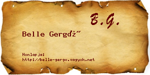 Belle Gergő névjegykártya